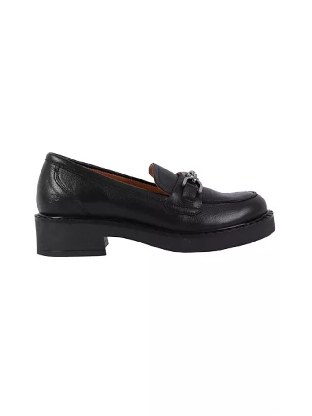 Kenneth Cole Black Leather Loafers with Silver Bit